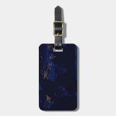 Plattegrond van de aarde met de stadslampen van de bagagelabel (Voorkant verticaal)