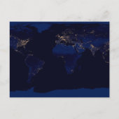 Plattegrond van de aarde met de stadslampen van de briefkaart (Voorkant)