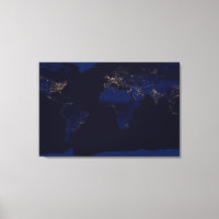 Plattegrond van de aarde met de stadslampen van de