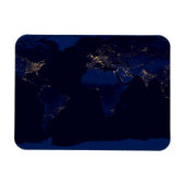 Plattegrond van de aarde met de stadslampen van de magneet (Horizontaal)