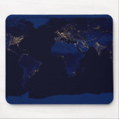 Plattegrond van de aarde met de stadslampen van de muismat (Voorkant)