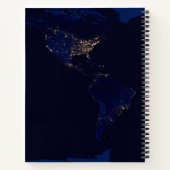 Plattegrond van de aarde met de stadslampen van de notitieboek (Achterkant)