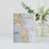 Plattegrond van de regio San Francisco op ansichtk Briefkaart (Staand voorkant)