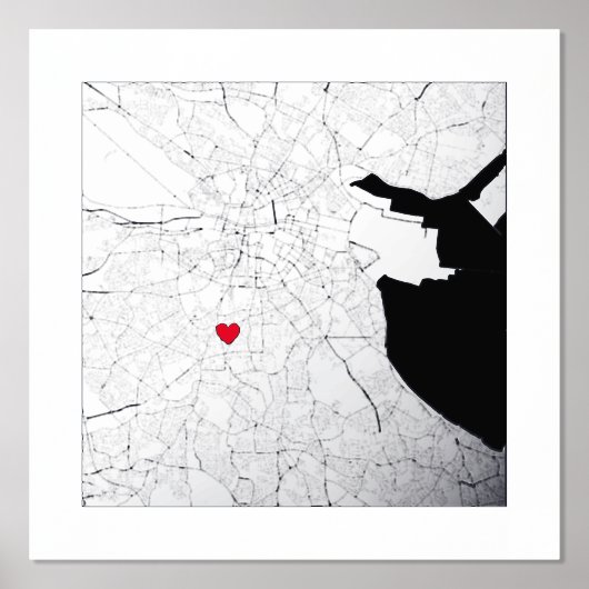 Plattegrond van Dublin, Ierland Klasseerend modern Folie Afdrukken (Voorkant)