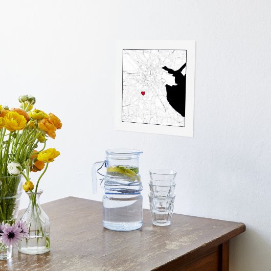 Plattegrond van Dublin, Ierland Klasseerend modern Folie Afdrukken (Laag (Keuken))