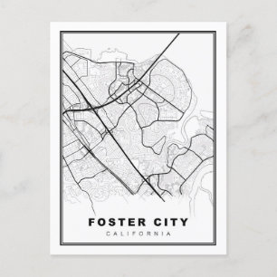 Plattegrond van Foster City Feestdagenkaart