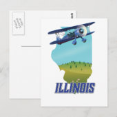  plattegrond van Illinois Briefkaart (Voorkant / Achterkant)