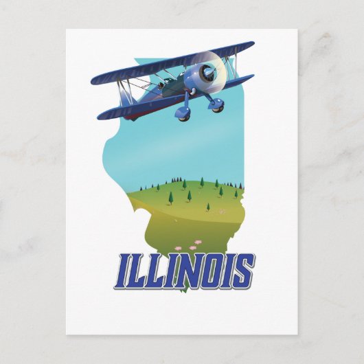  plattegrond van Illinois Briefkaart (Voorkant)