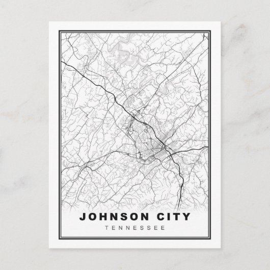 Plattegrond van Johnson City Briefkaart (Voorkant)