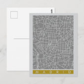 Plattegrond van Madrid Briefkaart (Voorkant / Achterkant)