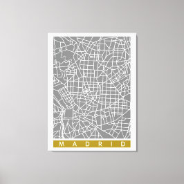 Plattegrond van Madrid Canvas Afdruk