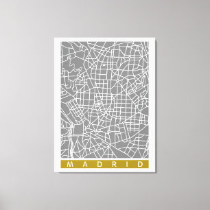 Plattegrond van Madrid Canvas Afdruk