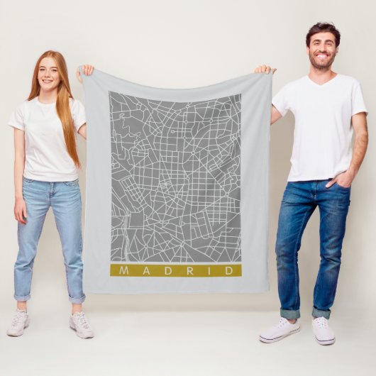 Plattegrond van Madrid Fleece Deken (In situ)