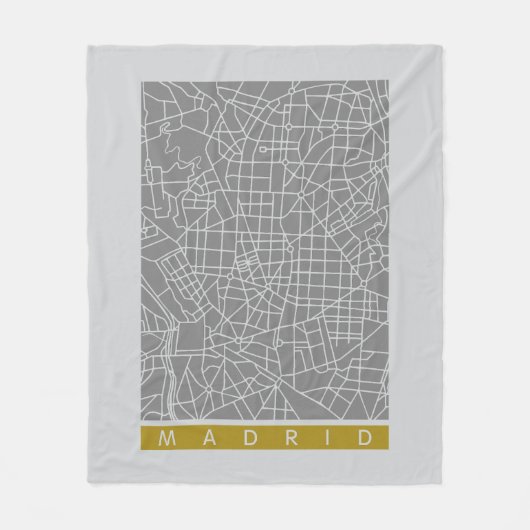 Plattegrond van Madrid Fleece Deken (Voorkant)