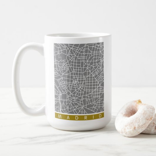 Plattegrond van Madrid Koffiemok (Met donut)