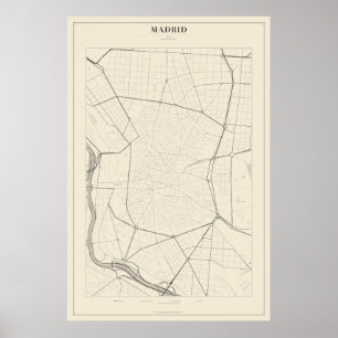 Plattegrond van Madrid Poster
