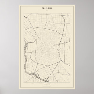 Plattegrond van Madrid Poster