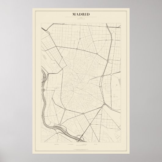 Plattegrond van Madrid Poster (Voorkant)