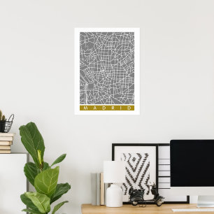 Plattegrond van Madrid Poster
