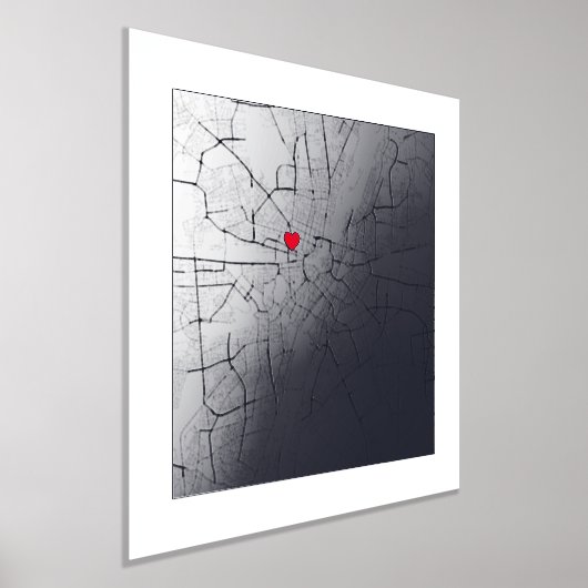 Plattegrond van München, Duitsland Modern Ellegant Folie Afdrukken (Laagn)