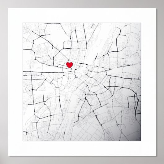 Plattegrond van München, Duitsland Modern Ellegant Folie Afdrukken (Voorkant)