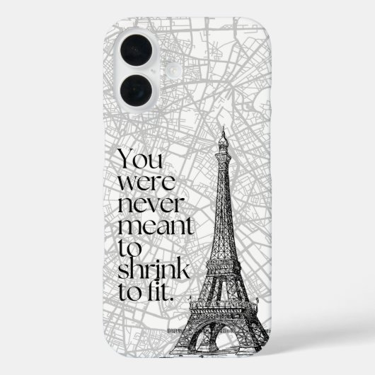 Plattegrond van Parijs & Eiffeltoren Citatieve Muu Case-Mate iPhone Case (Achterkant)