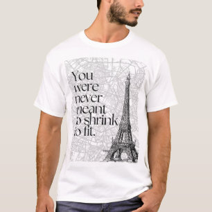 Plattegrond van Parijs & Eiffeltoren Citatieve Muu T-shirt