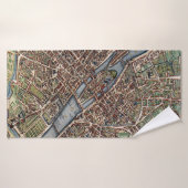 Plattegrond van Parijs oude stad Badhanddoek (Badhanddoek)
