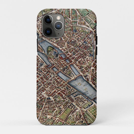 Plattegrond van Parijs oude stad Case-Mate iPhone Case (Achterkant)