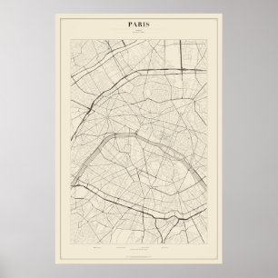 Plattegrond van Parijs Poster