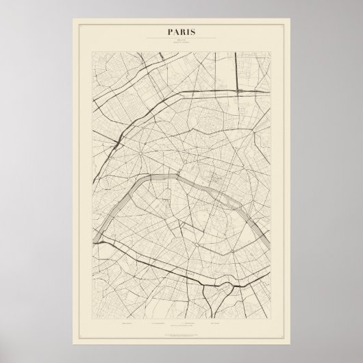 Plattegrond van Parijs Poster (Voorkant)