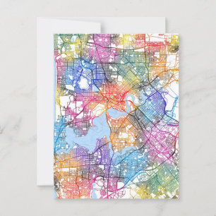 Plattegrond van Perth Australië Briefkaart