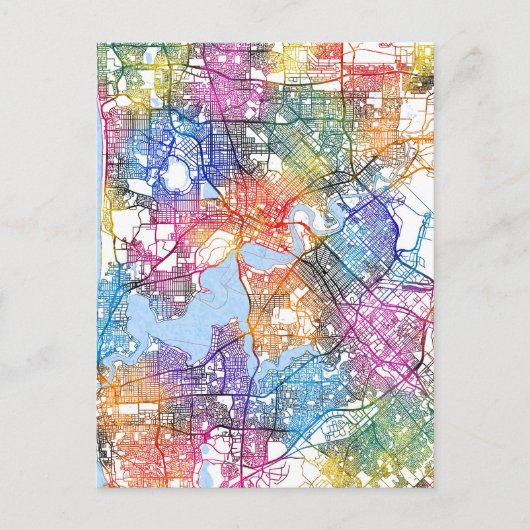 Plattegrond van Perth Australië Briefkaart (Voorkant)