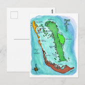 Plattegrond van Pine Island Sanibel Captiva Island Briefkaart (Voorkant / Achterkant)