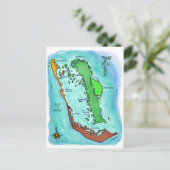 Plattegrond van Pine Island Sanibel Captiva Island Briefkaart (Staand voorkant)