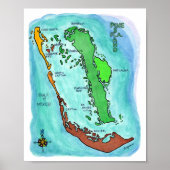Plattegrond van Pine Island Sanibel Captiva Island Poster (Voorkant)