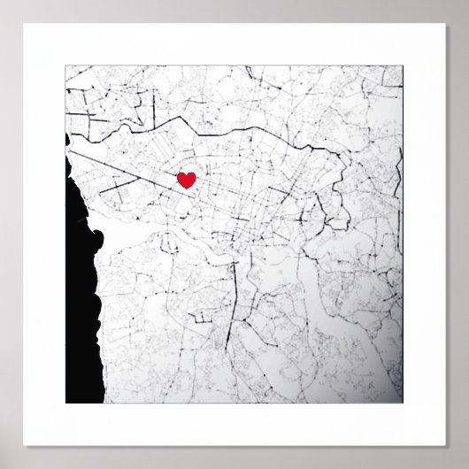 Plattegrond van Porto, Portugal Modern Elegant Kla Folie Afdrukken (Voorkant)