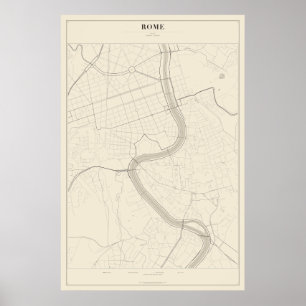 Plattegrond van Rome Poster