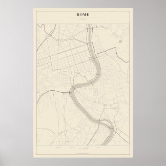 Plattegrond van Rome Poster