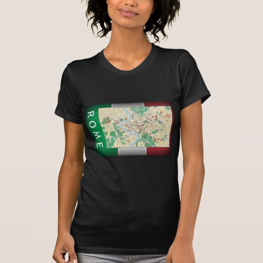 Plattegrond van Rome T-shirt (Voorkant)
