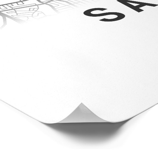 Plattegrond van Sacramento Poster (Hoek)