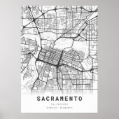 Plattegrond van Sacramento Poster (Voorkant)