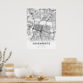 Plattegrond van Sacramento Poster (Keuken)