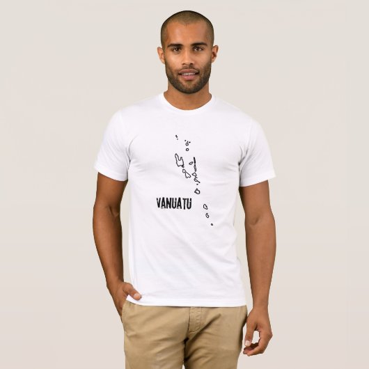 Plattegrond van Vanuatu Island Shape Boundary Outl T-shirt (Voorkant volledig)