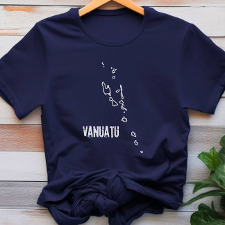 Plattegrond van Vanuatu Island Shape Boundary Outl T-shirt