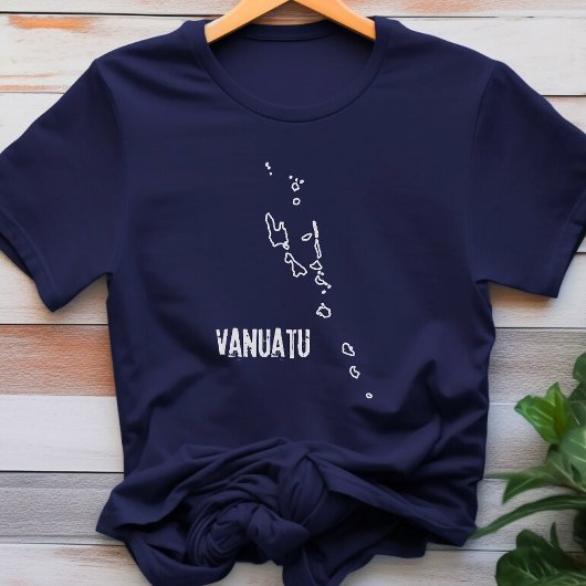 Plattegrond van Vanuatu Island Shape Boundary Outl T-shirt