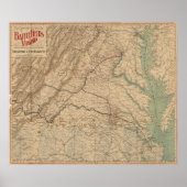  plattegrond van Virginia (1892) Poster (Voorkant)