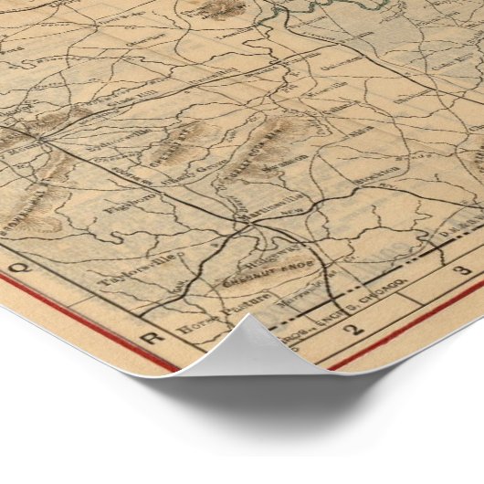  plattegrond van Virginia (1892) Poster (Hoek)