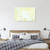 Plattegrond Winnipesaukee (1986) Canvas Afdruk (Insitu (Slaapkamer))