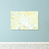 Plattegrond Winnipesaukee (1986) Canvas Afdruk (Insitu (Houten vloer))